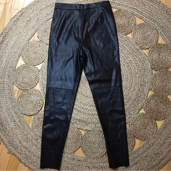 ZARA vegan faux leather black pants leggings size S NWOT - Picture 6 of 8